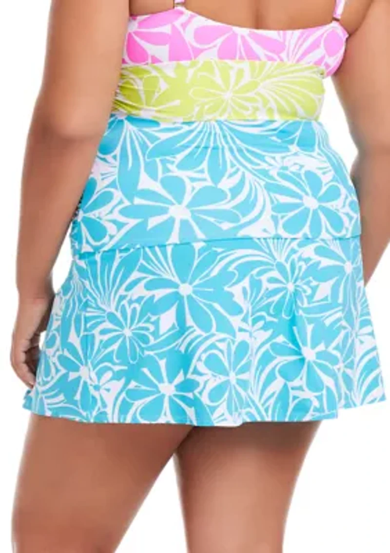 Plus Sock It To Me High Waisted Skirted Swim Bottom