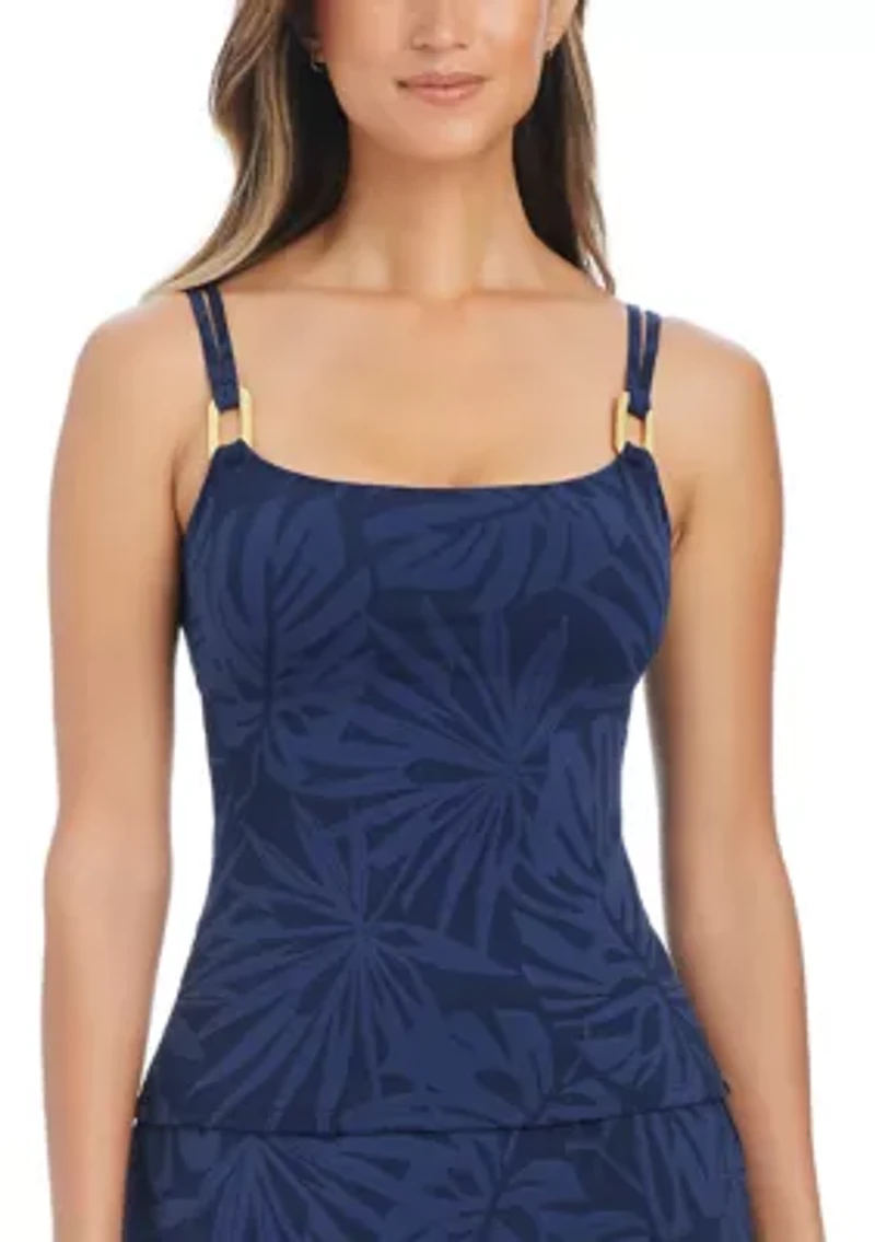 Tropical Tango Square Neck Tankini Top