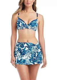 Turning Tides Draped Skirted Hipster Swim Bottoms