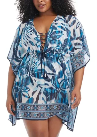 Plus Turing Tides Caftan Swim Coverup