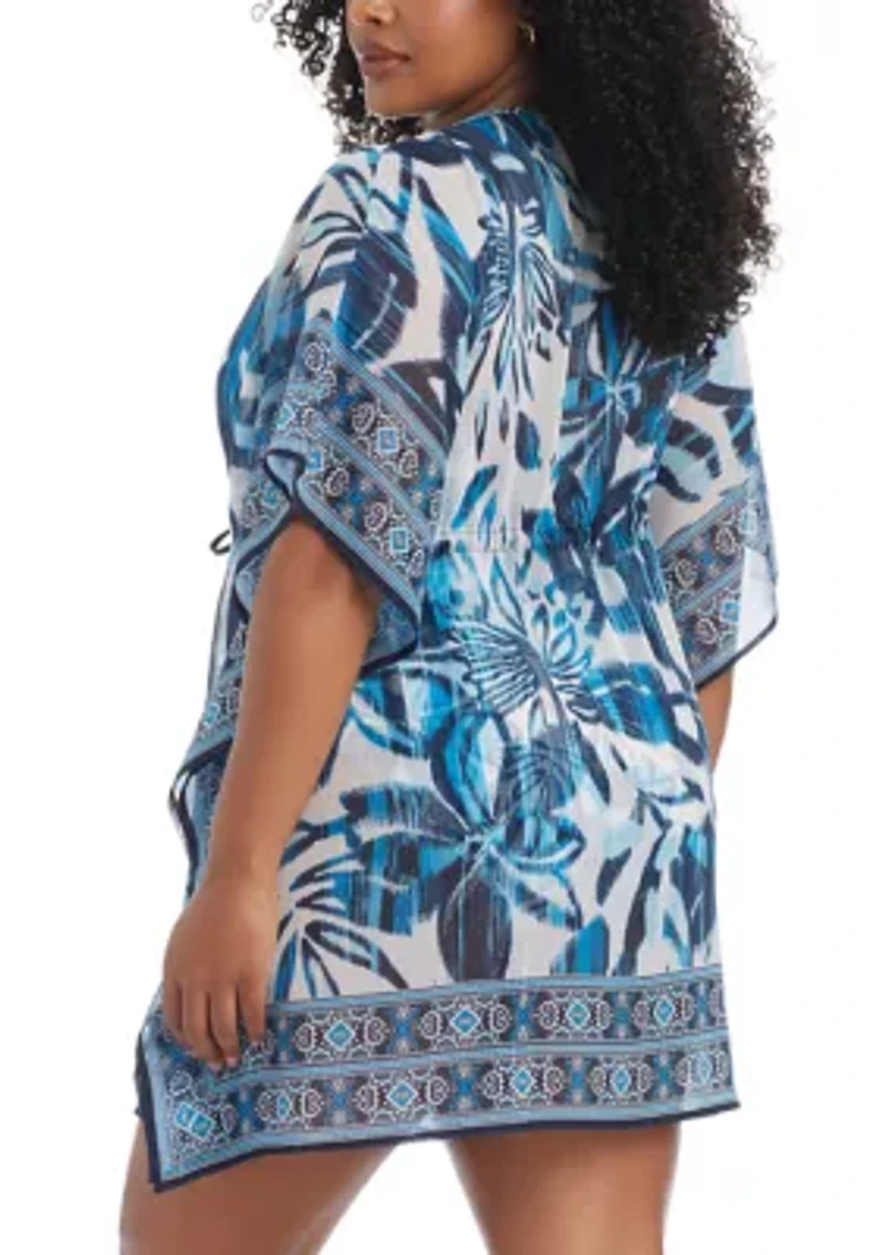 Plus Turing Tides Caftan Swim Coverup