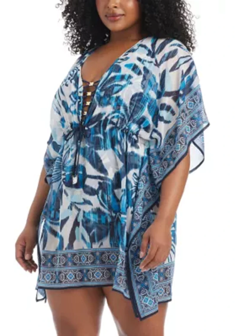 Plus Turing Tides Caftan Swim Coverup