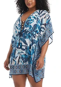 Plus Turing Tides Caftan Swim Coverup