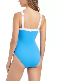 I'm With The Band Square Neck One Piece Bathing Suit