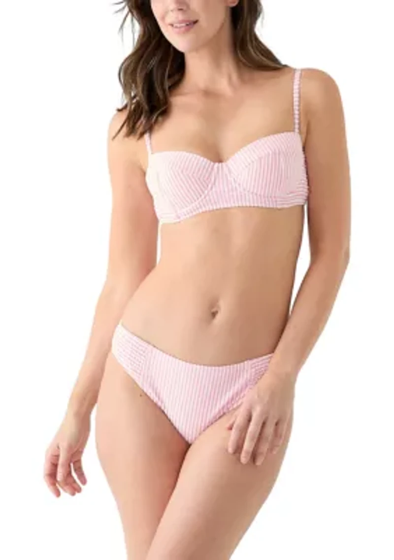 Tide Striped Smocked Swim Bra