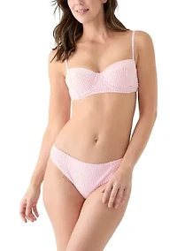 Tide Striped Smocked Swim Bra