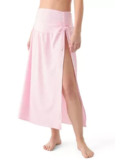 Tide Stripe Swim Cover Up Skirt