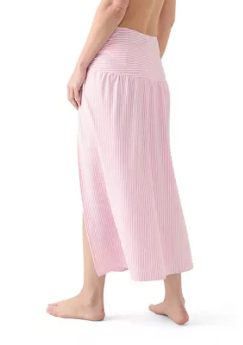 Tide Stripe Swim Cover Up Skirt