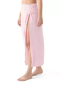 Tide Stripe Swim Cover Up Skirt