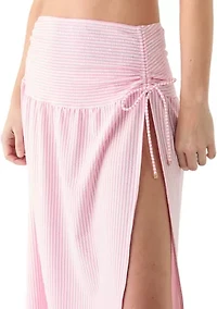 Tide Stripe Swim Cover Up Skirt