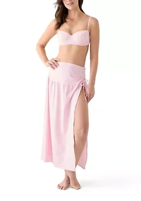 Tide Stripe Swim Cover Up Skirt