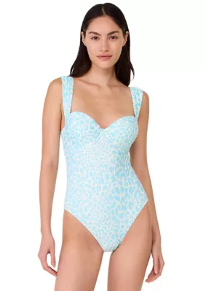 Regal Leopard Underwire Support One Piece Swimsuit