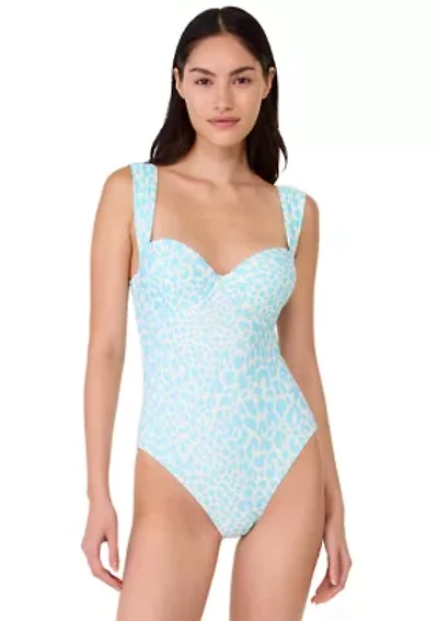 Regal Leopard Underwire Support One Piece Swimsuit