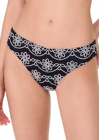 Eyelet High Cut Swim Bikini Bottoms