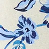 Women's Floral Toile Ruffle Off Shoulder One Piece Swimsuit