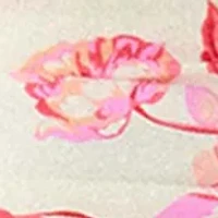 Women's Floral Toile Bow Shoulder Shirred One Piece Swimsuit