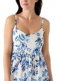 Women's Floral Toile Tier Cover Up Dress