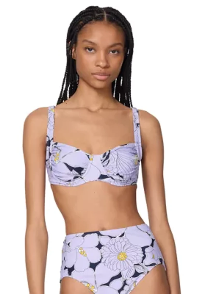 Shirred Bikini Swim Top