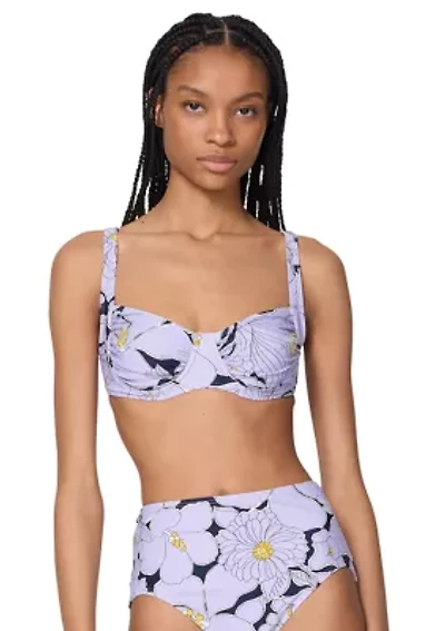 Shirred Bikini Swim Top