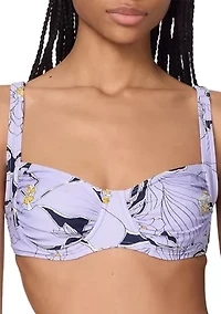 Shirred Bikini Swim Top