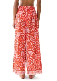 Women's Pretty Paisley Wide Leg Cover Up Pants