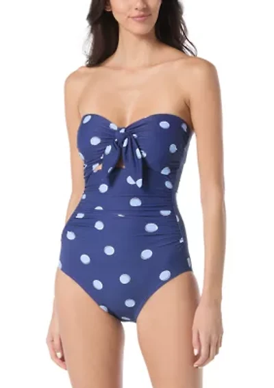 Polka Dot Bandeau One Piece Swimsuit