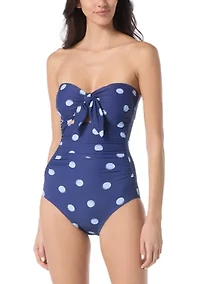 Polka Dot Bandeau One Piece Swimsuit
