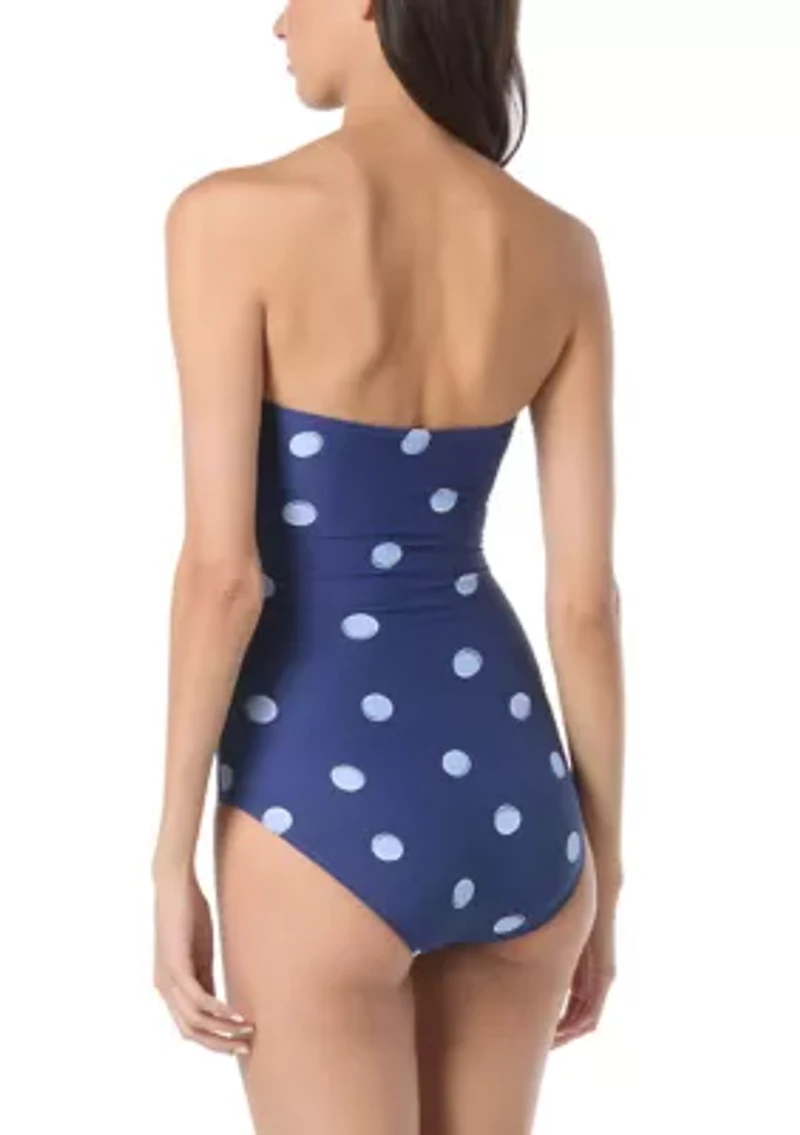 Polka Dot Bandeau One Piece Swimsuit