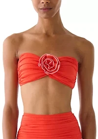 Women's Rosette Bandeau Bikini Swim Top