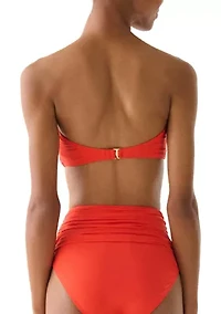 Women's Rosette Bandeau Bikini Swim Top