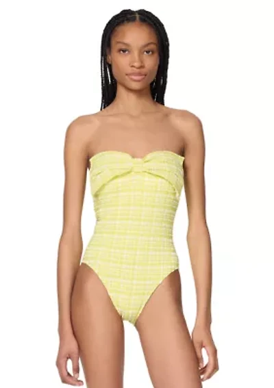 Bow Front Bandeau One Piece Swimsuit
