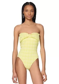 Bow Front Bandeau One Piece Swimsuit