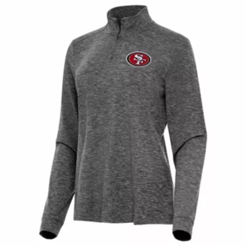 Antigua NFL San Francisco 49ers Women's Mentor Long-Sleeve 1/4 Zip Mock Polo