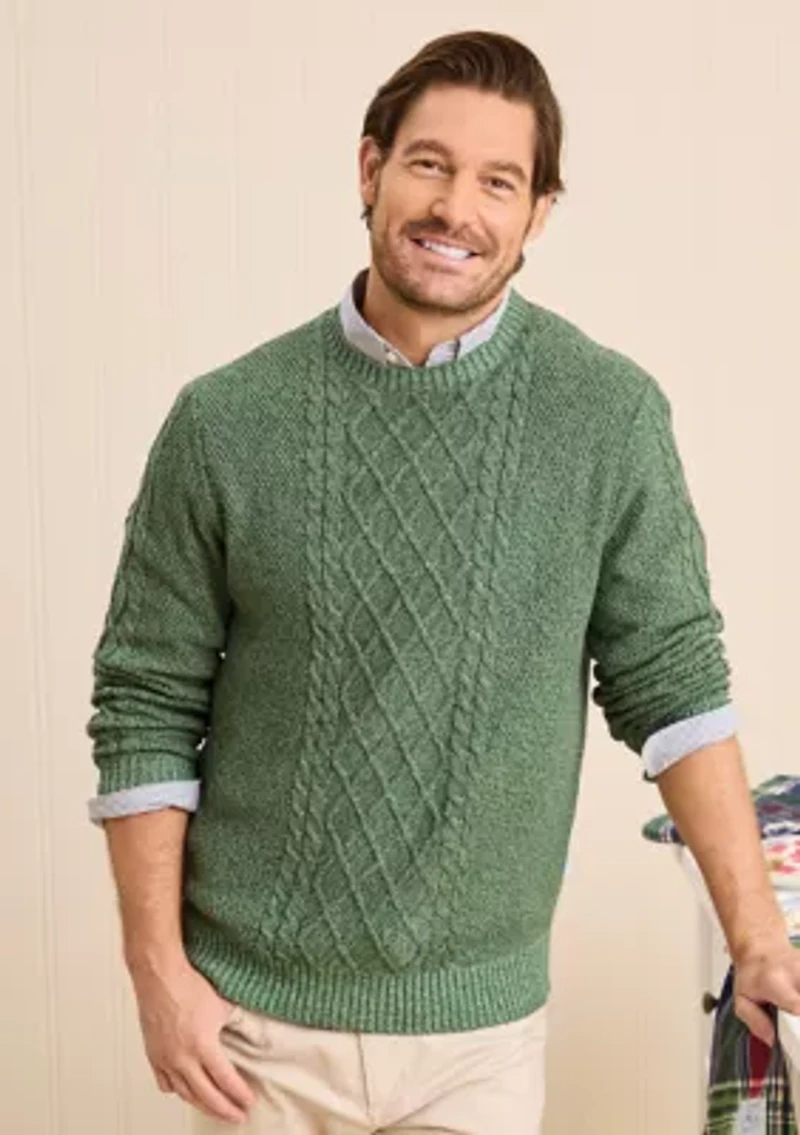 Sewing Down South x Crown & Ivy™ Cable Knit Crewneck Sweater