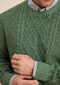 Sewing Down South x Crown & Ivy™ Cable Knit Crewneck Sweater