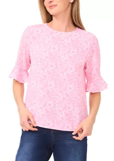 Women's Ruffle Sleeve Floral Blouse