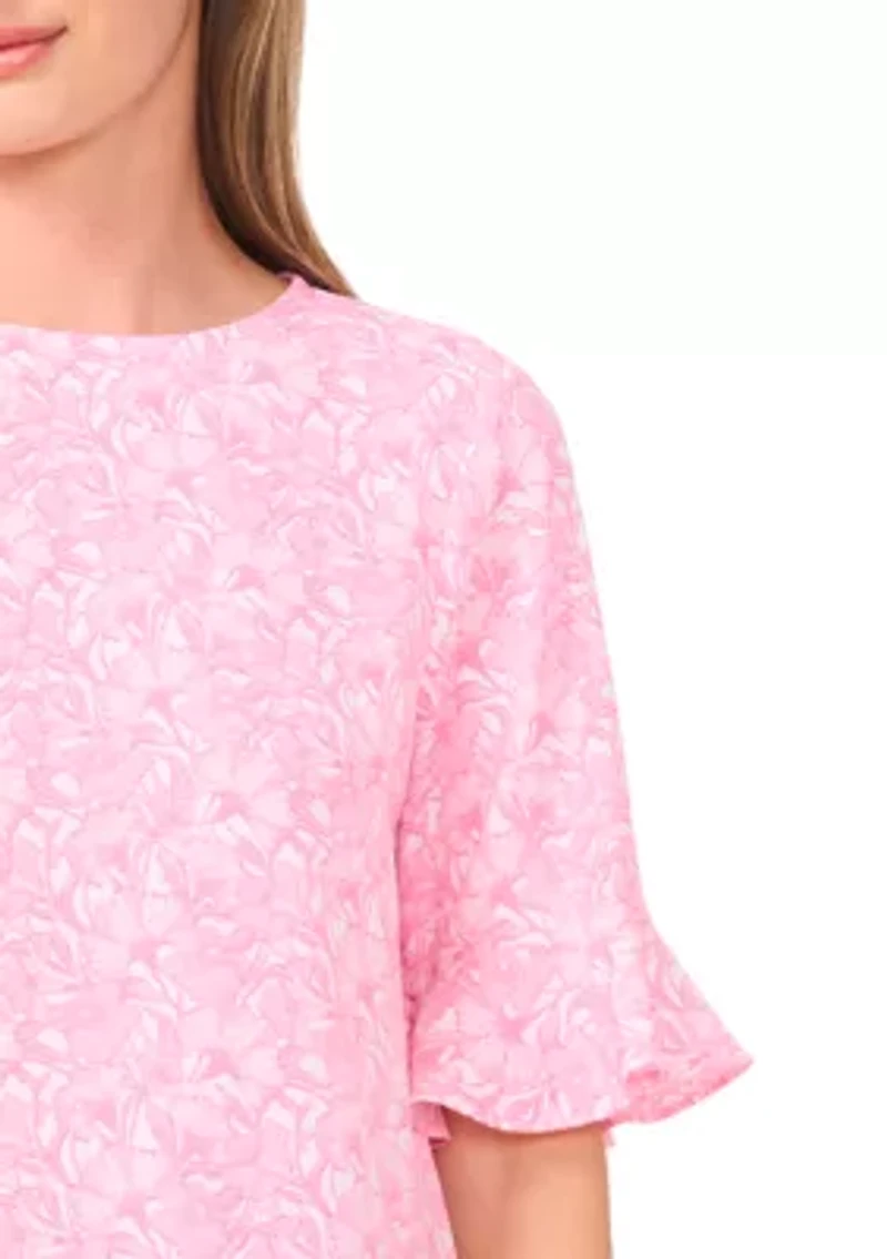 Women's Ruffle Sleeve Floral Blouse