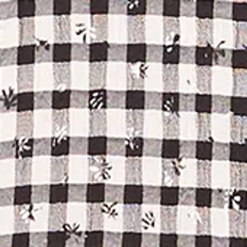 Women's Short Sleeve Gingham Print Top