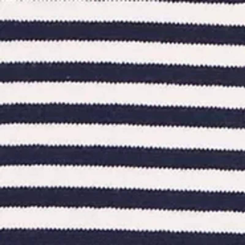 Women's Short Sleeve Pearl Back Stripe Sweater