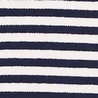 Women's Short Sleeve Pearl Back Stripe Sweater