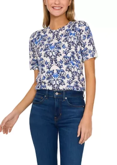 Women's Short Sleeve Floral Top