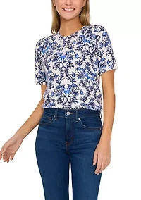 Women's Short Sleeve Floral Top