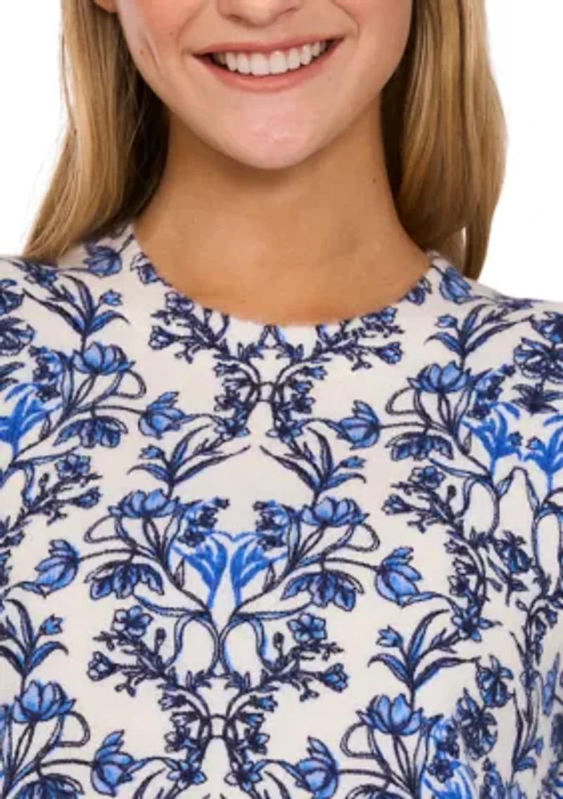 Women's Short Sleeve Floral Top