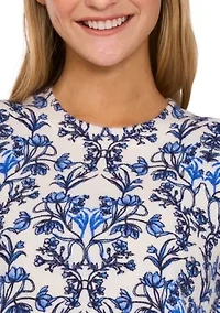 Women's Short Sleeve Floral Top