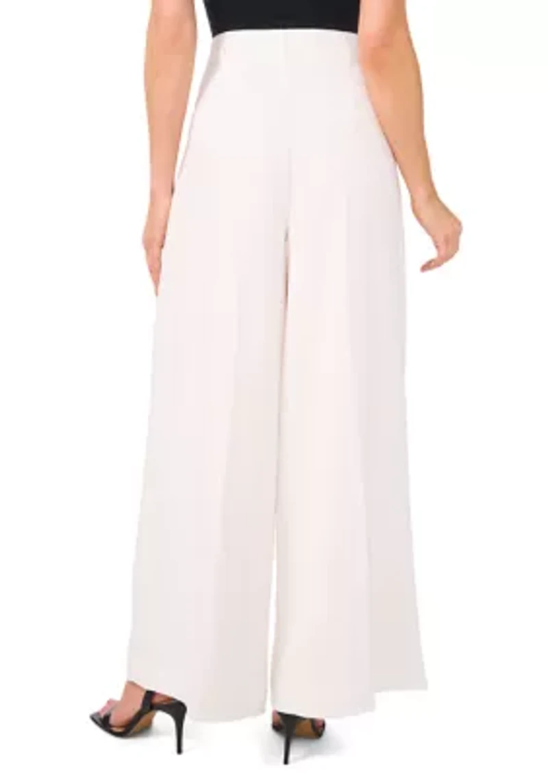 Women's Button Front Wide Leg Pants