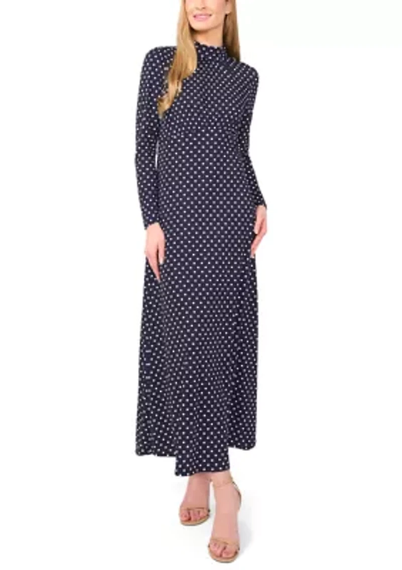 Women's Long Sleeve Smocked Midi Dress