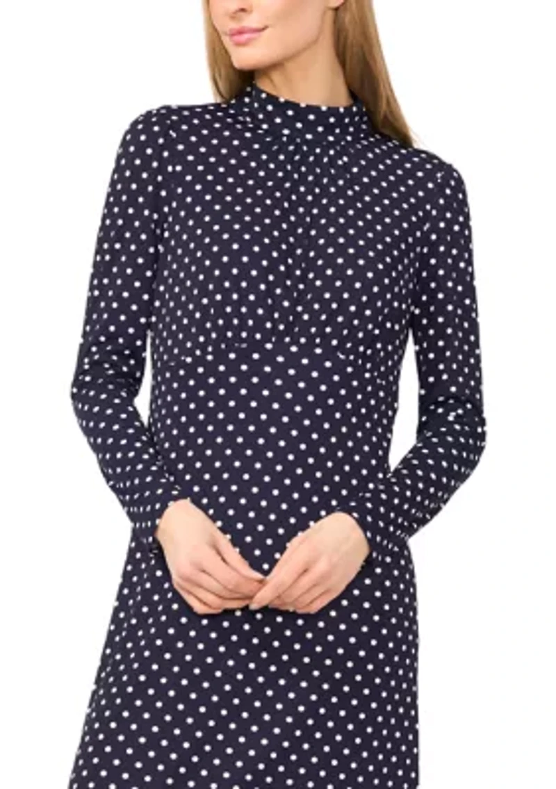 Women's Long Sleeve Smocked Midi Dress