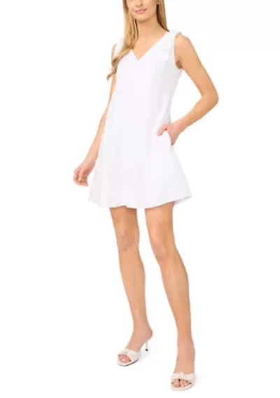 Women's Bow Shoulder V-Neck Mini Dress