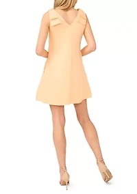 Women's Bow Shoulder V-Neck Mini Dress