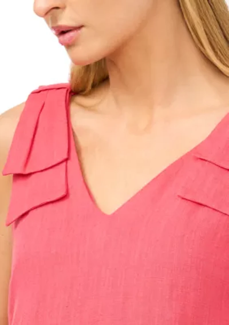 Women's Bow Shoulder V-Neck Mini Dress